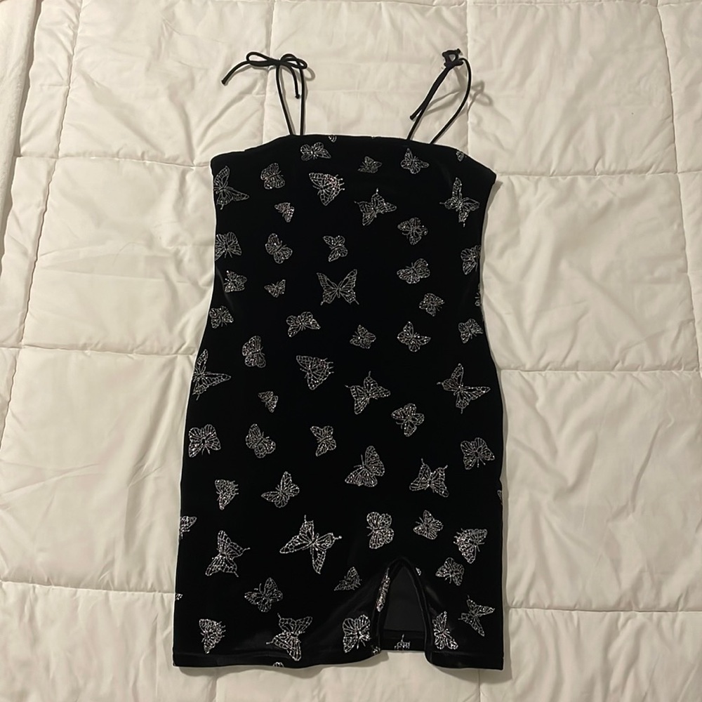 Kids black sparkly butterfly dress!🦋
